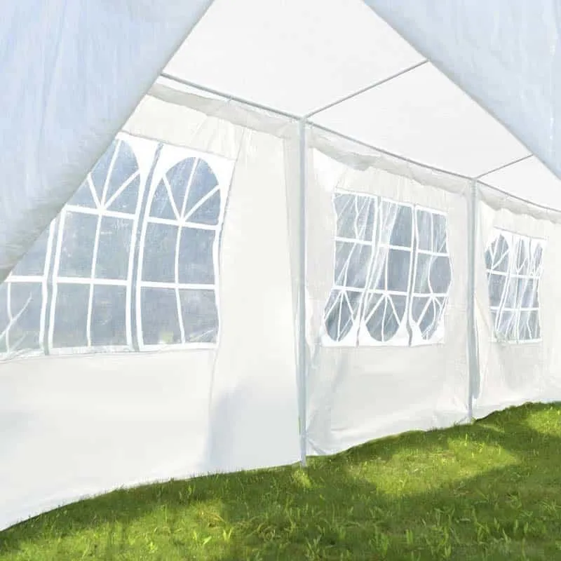 GrandShoppersHub  10' x 30' Canopy Tent Heavy Duty Wedding Party Tent Outdoor Canopy with 6 Removable & 2 Doorways for Wedding Events Beachs BBQs