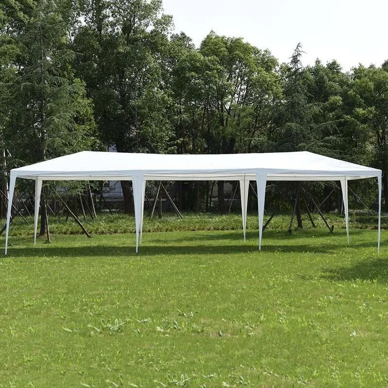 GrandShoppersHub  10' x 30' Canopy Tent Heavy Duty Wedding Party Tent Outdoor Canopy with 6 Removable & 2 Doorways for Wedding Events Beachs BBQs