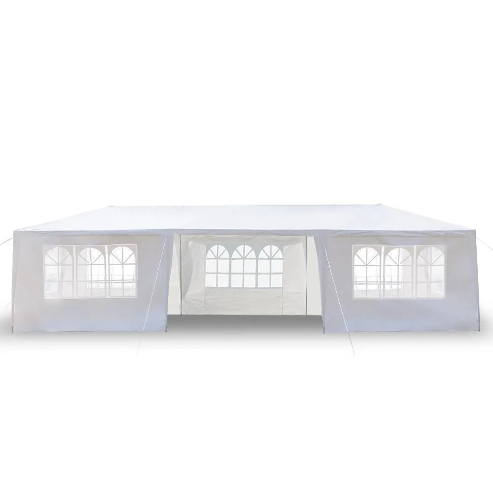 GrandShoppersHub  10' x 30' Canopy Tent Heavy Duty Wedding Party Tent Outdoor Canopy with 6 Removable & 2 Doorways for Wedding Events Beachs BBQs