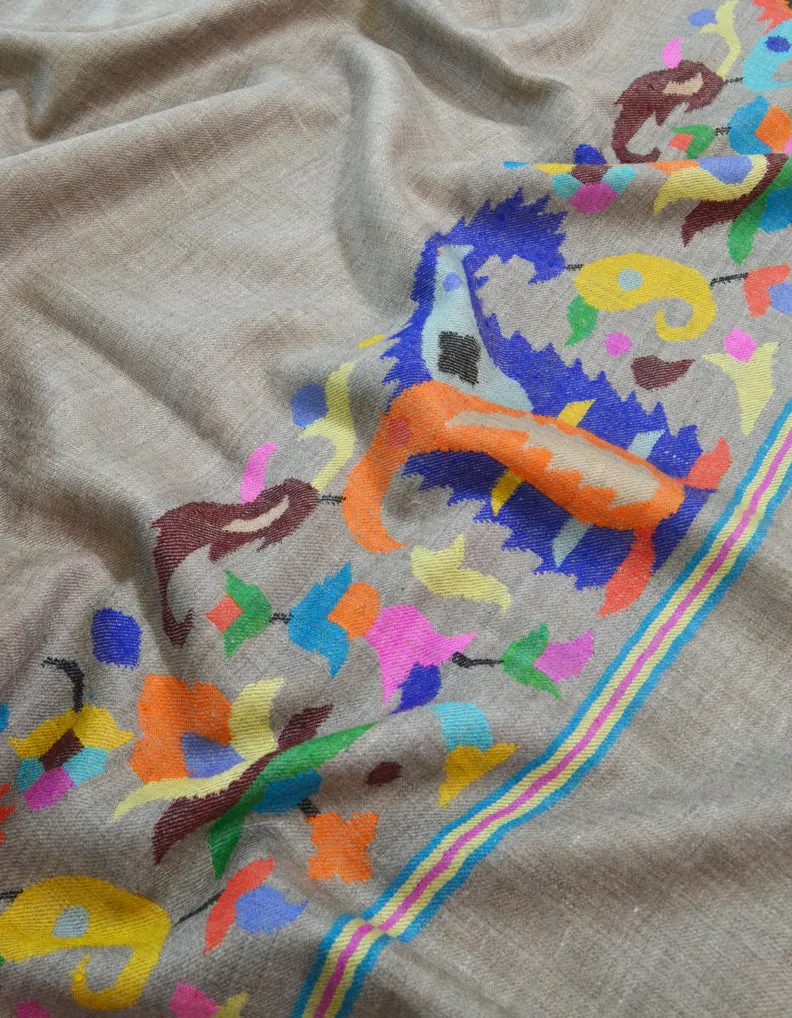 Kani Pashmina Shawl In Natural Base 5369