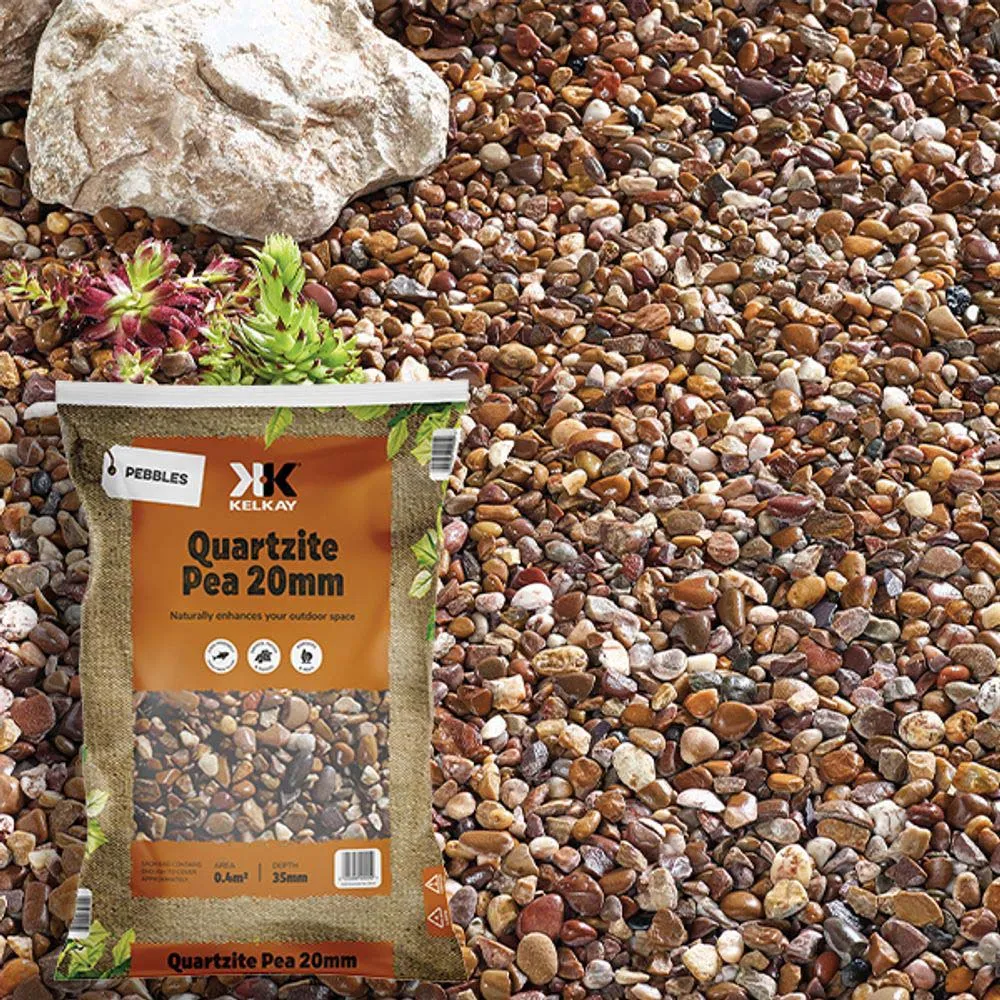 Kelkay Quartzite Pea Pebbles Bulk Bag