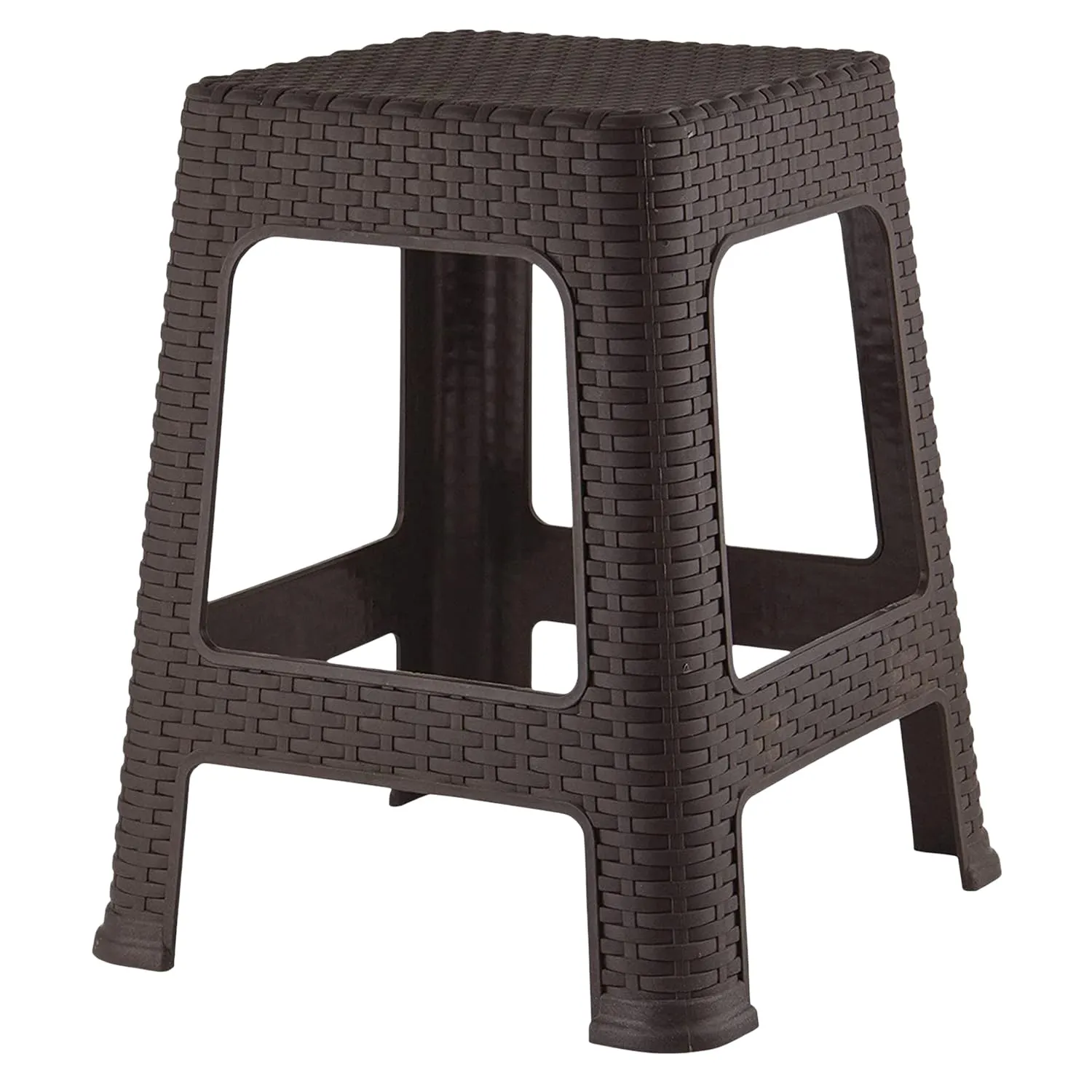 Kuber Industries Sitting Stool | Stool For Indoor Or Outdoor | Plastic Non-Slip Lightweight Stool | Stool For Office & Home | Stool For Home & Garden | Brown, 7.086618 Inches