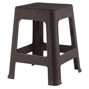 Kuber Industries Sitting Stool | Stool For Indoor Or Outdoor | Plastic Non-Slip Lightweight Stool | Stool For Office & Home | Stool For Home & Garden | Brown, 7.086618 Inches