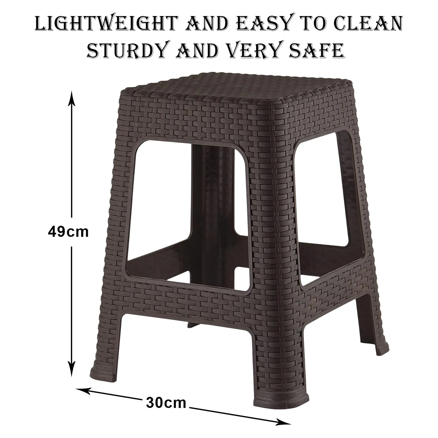 Kuber Industries Sitting Stool | Stool For Indoor Or Outdoor | Plastic Non-Slip Lightweight Stool | Stool For Office & Home | Stool For Home & Garden | Brown, 7.086618 Inches