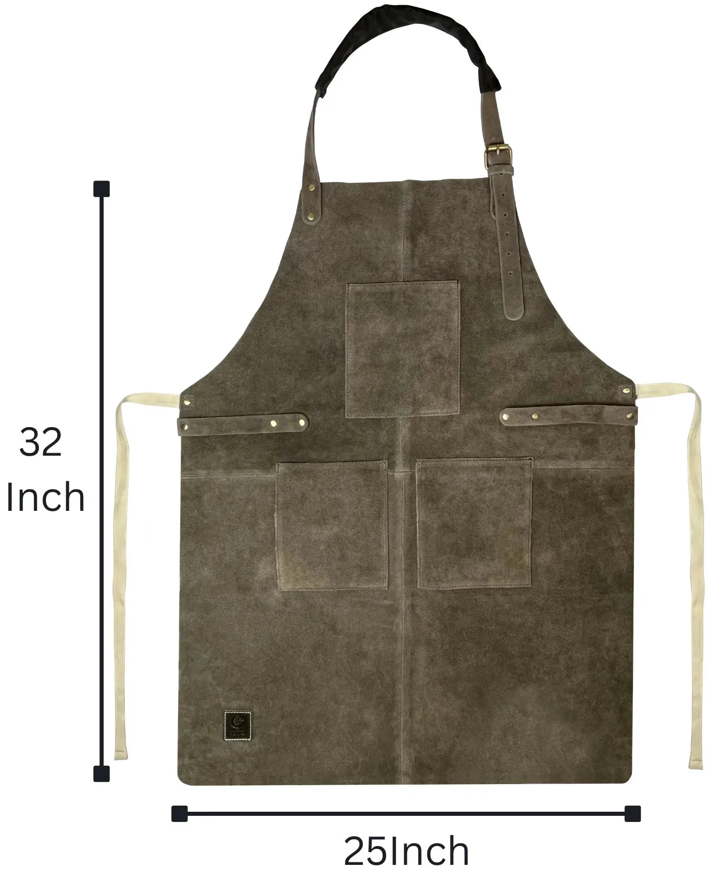Kuche Leather BBQ Grill Apron Woodworking Shop Tool Apron (Gray)