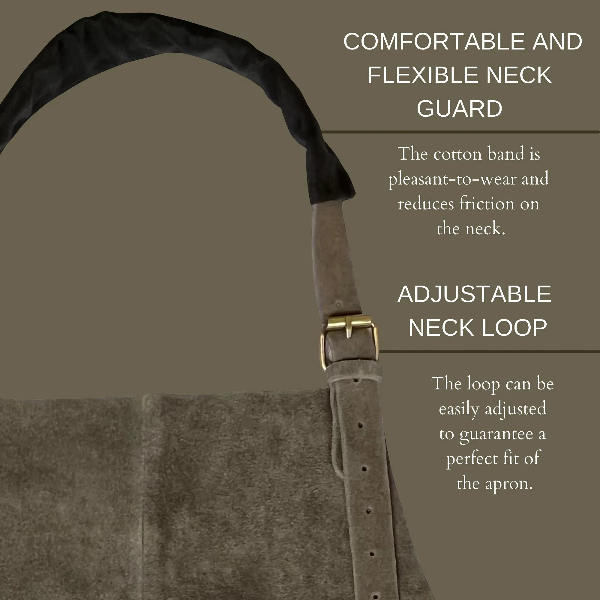 Kuche Leather BBQ Grill Apron Woodworking Shop Tool Apron (Gray)