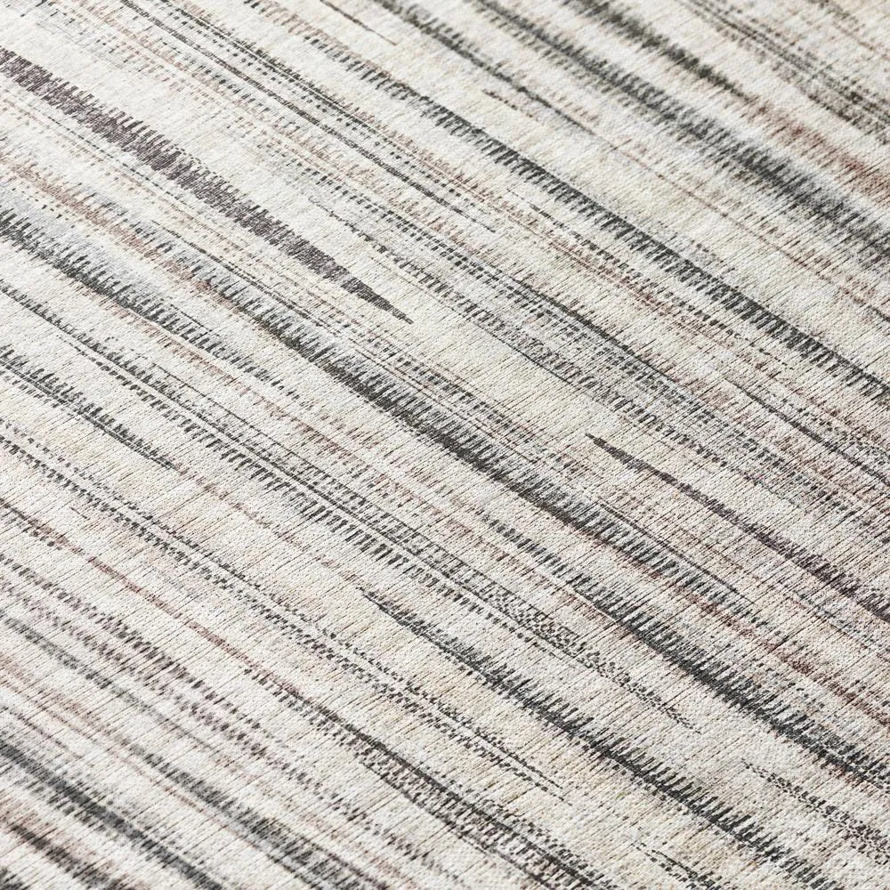 Large Striped Beige Contemporary Abstract Area Rug for Living Room 5' x 7'6"