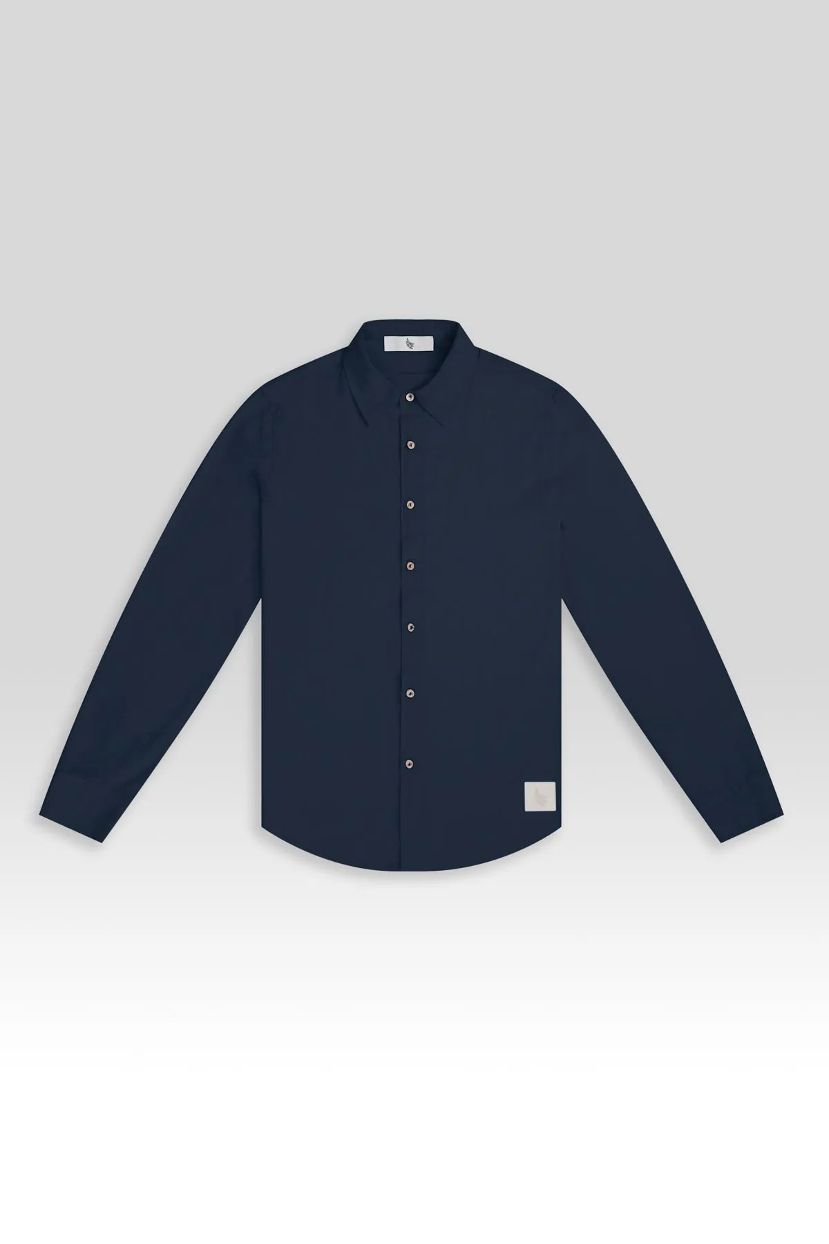 Long Sleeve Linen Cotton Shirt in Oceano