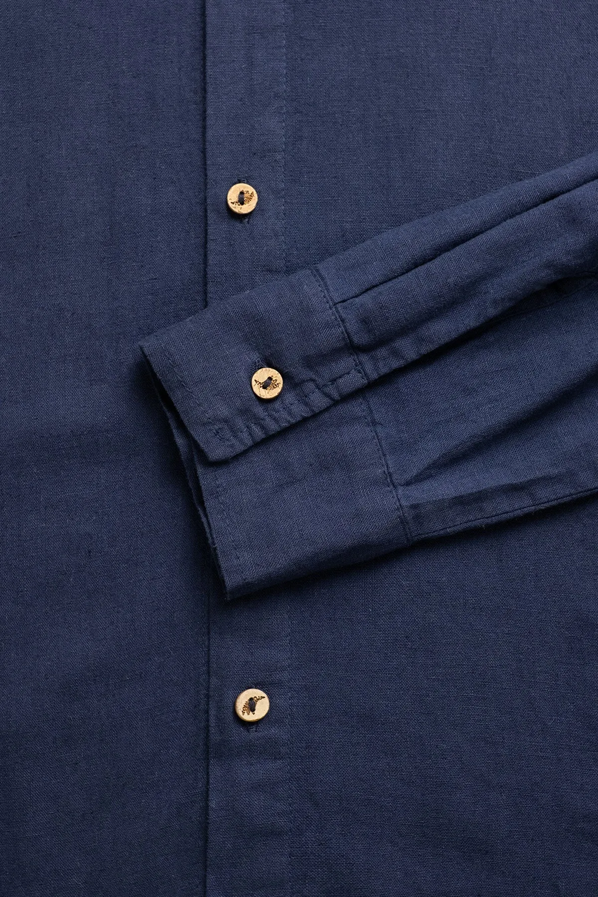Long Sleeve Linen Cotton Shirt in Oceano