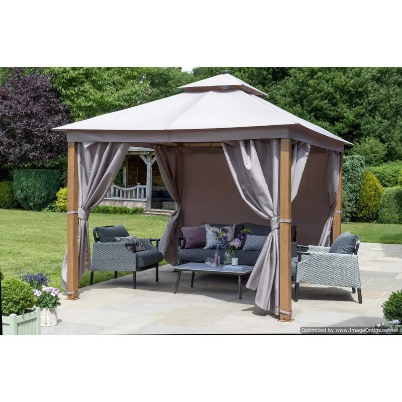 Luxury Garden Gazebo by Garden Must Haves with a 3 x 3M Taupe Canopy