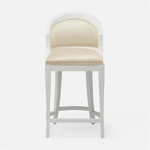 Made Goods Sylvie Curved Back Counter Stool in Mondego Cotton Jute