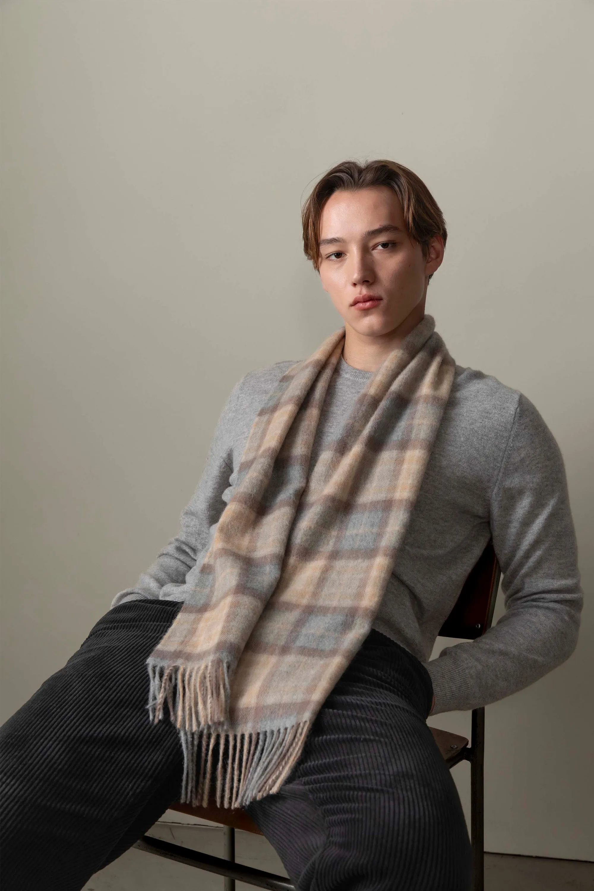 Made In Scotland Heritage Cashmere Scarf - Mackellar Natural
