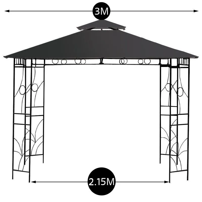 Merrion Garden Gazebo with a 3 x 3M Charcoal Canopy