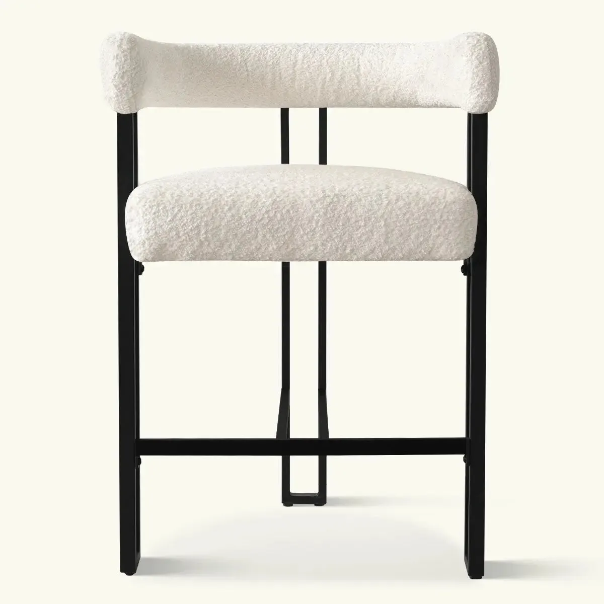 Mia Beige Upholstered Counter Stool with Arms (Set of 2)