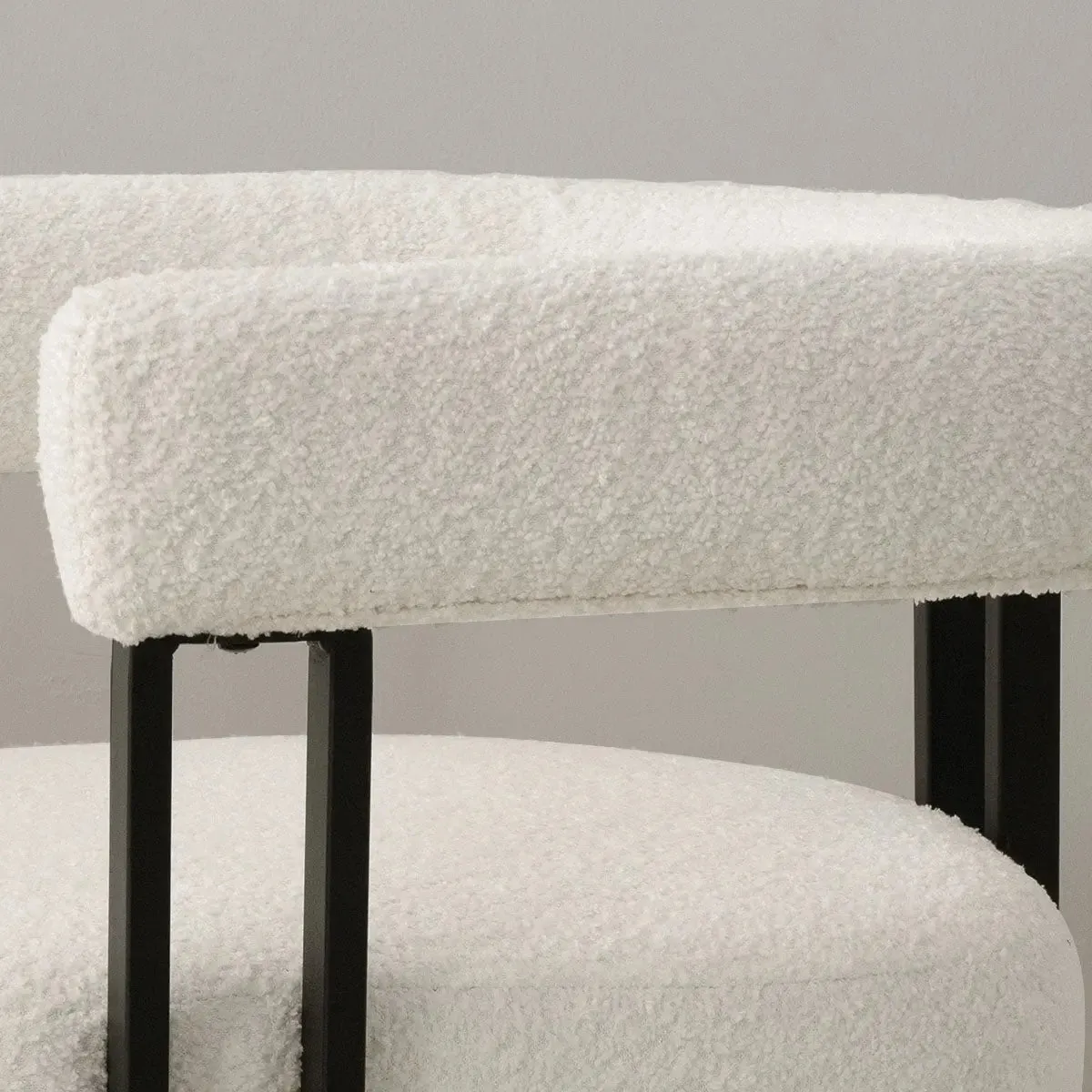 Mia Beige Upholstered Counter Stool with Arms (Set of 2)