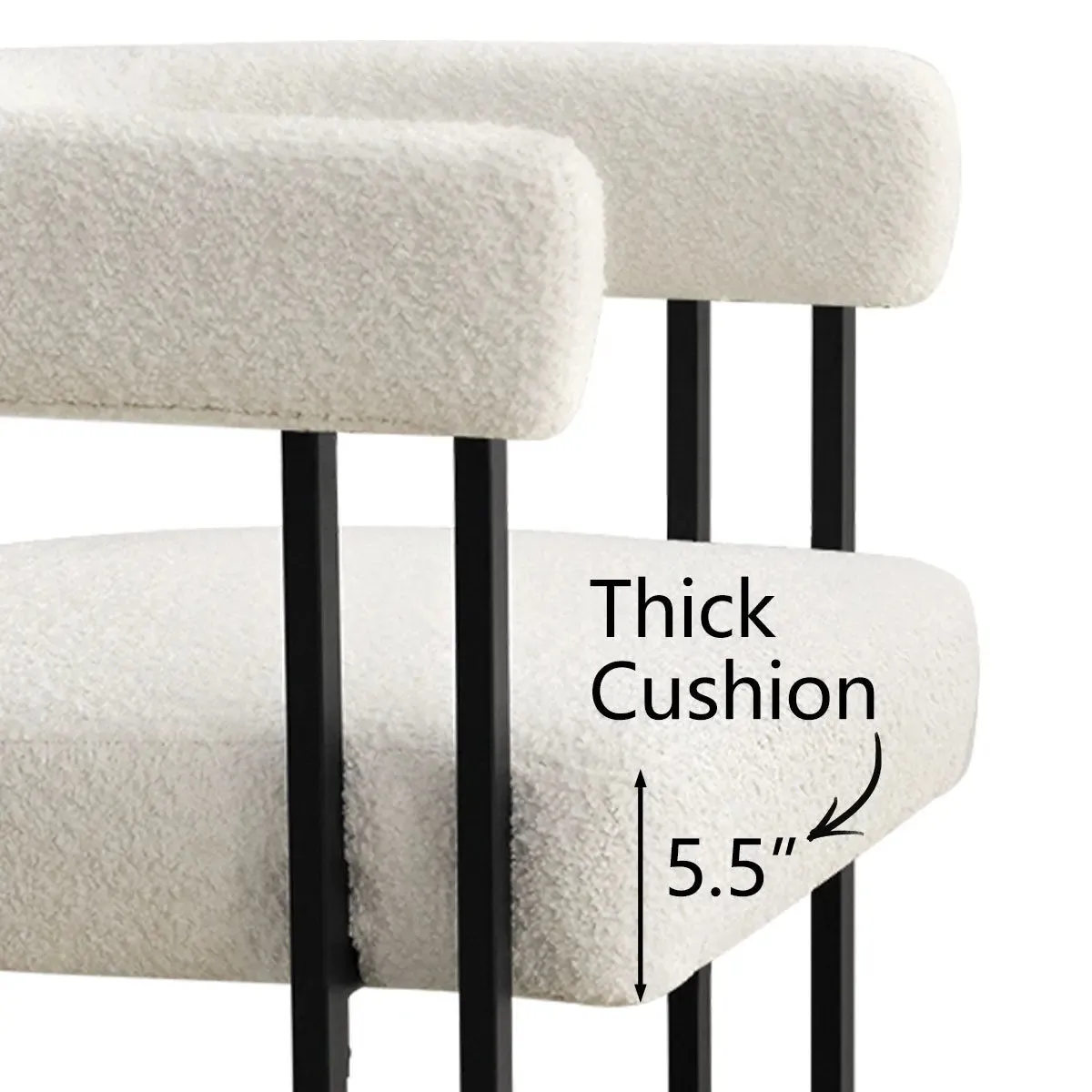 Mia Beige Upholstered Counter Stool with Arms (Set of 2)