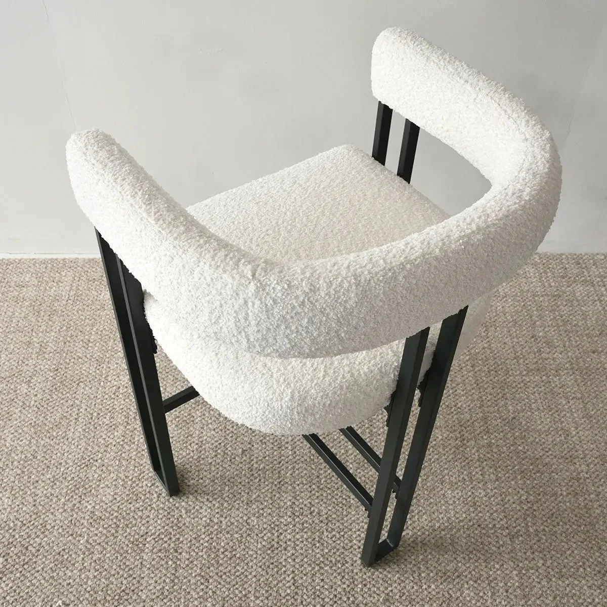 Mia Beige Upholstered Counter Stool with Arms (Set of 2)