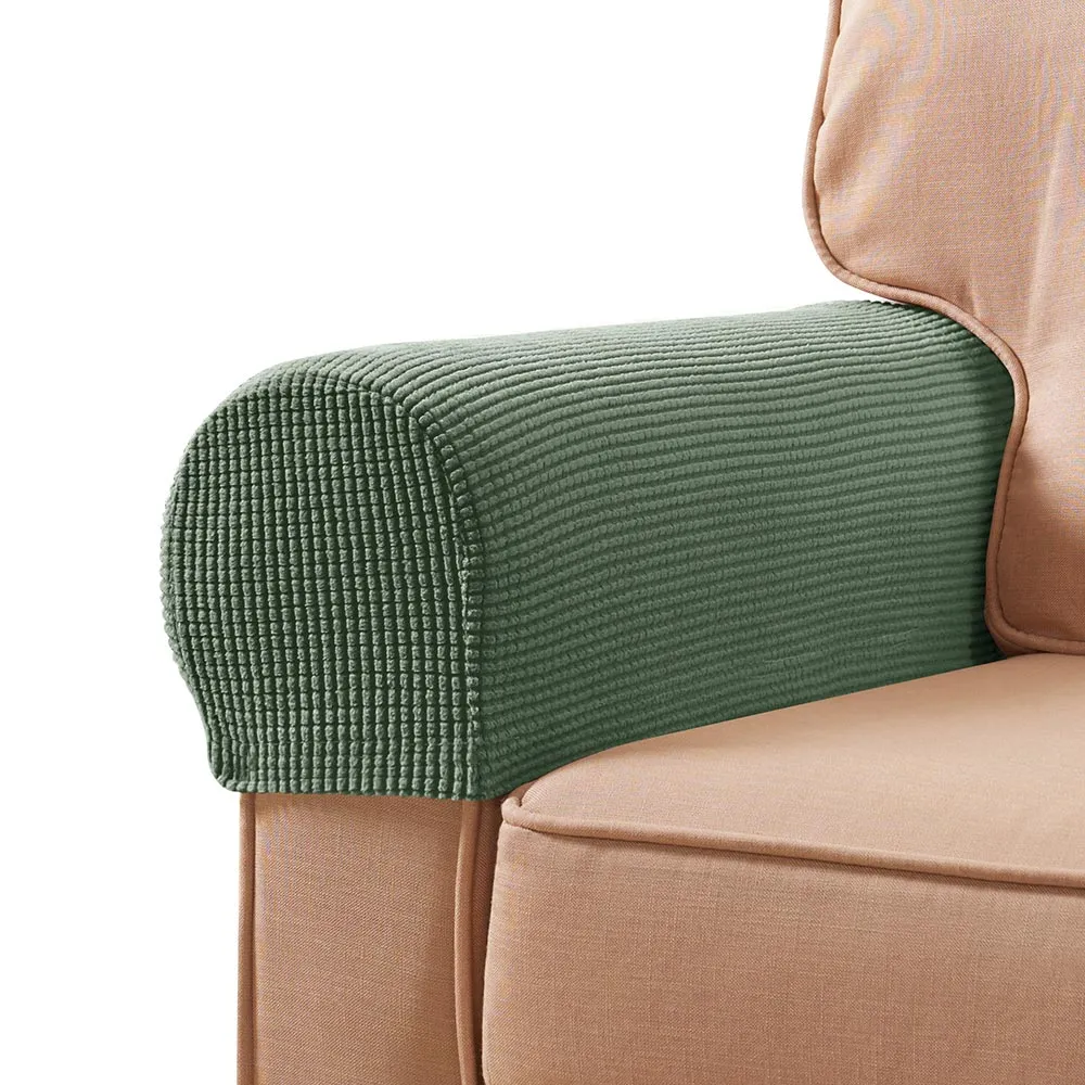 Midred Plaid Stretch Armrest Covers - Set of 2