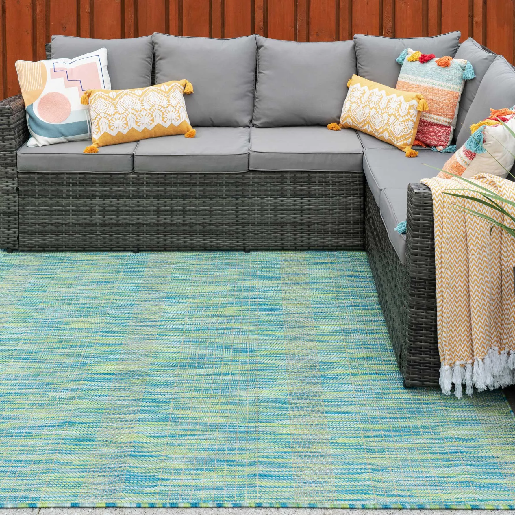 Mottled Sea Green Indoor Outdoor Area Rug - Terrazza