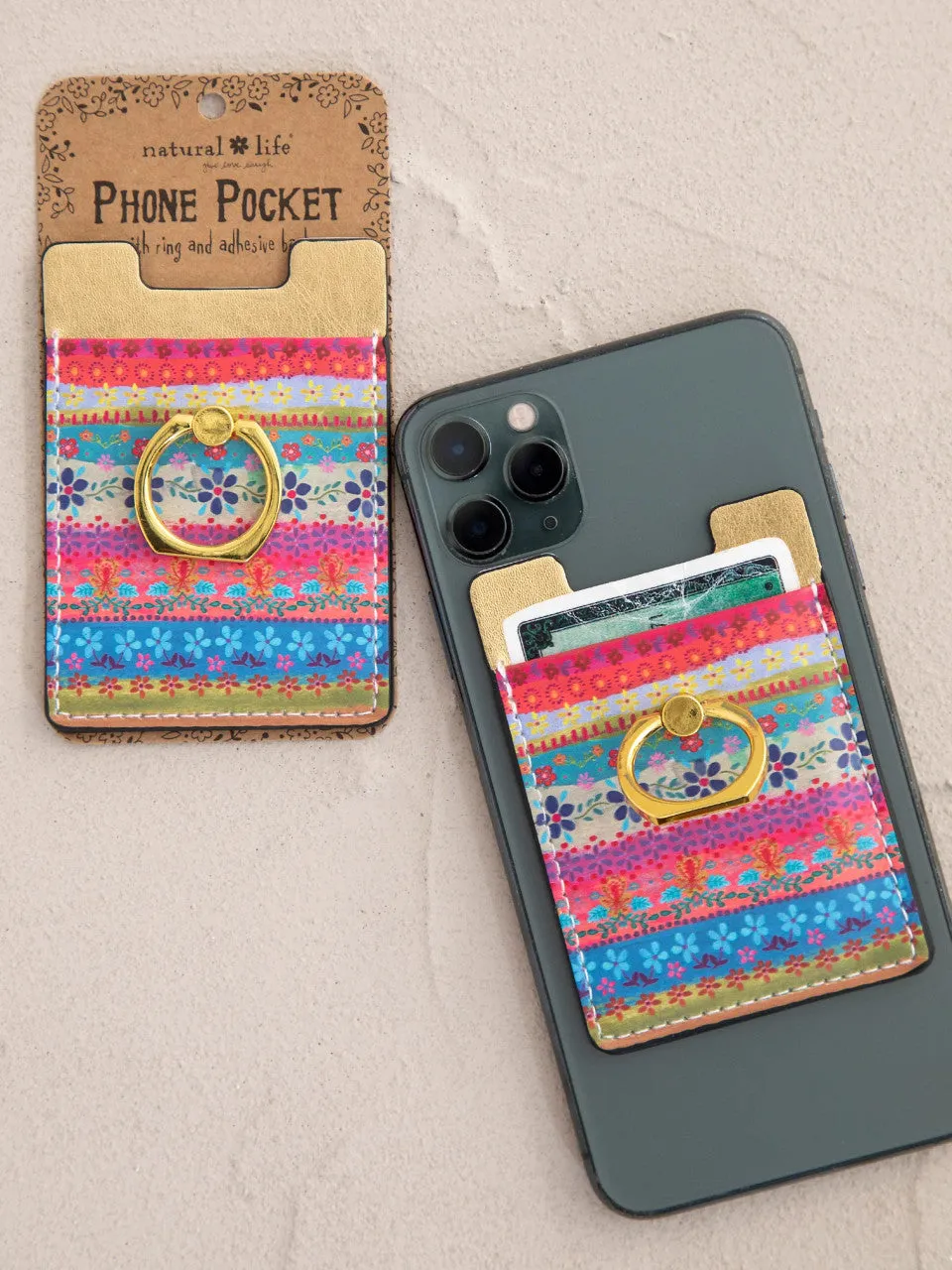 Natural Life Phone Pocket Ring - Folk Borders