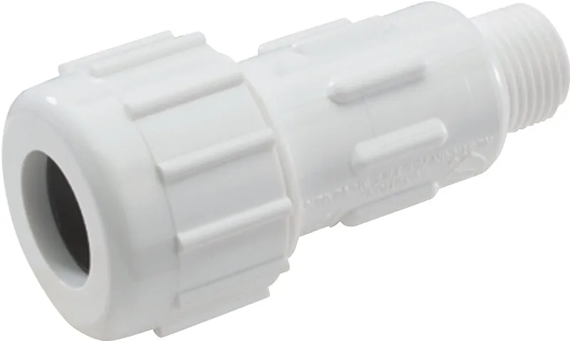 NDS CPA-0500 Pipe Adapter, 1/2 in, Compression x MPT, PVC, White, SCH 40 Schedule, 150 psi Pressure :EA: QUANTITY: 1