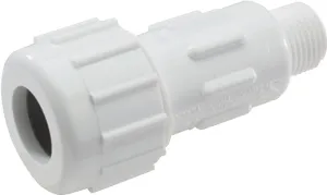 NDS CPA-0500 Pipe Adapter, 1/2 in, Compression x MPT, PVC, White, SCH 40 Schedule, 150 psi Pressure :EA: QUANTITY: 1