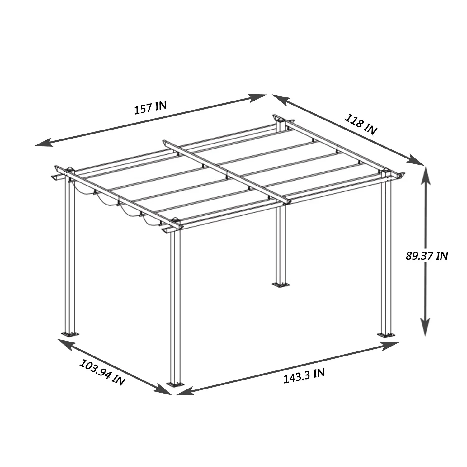 Oscar 13 x 10 ft Outdoor Retractable Pergola