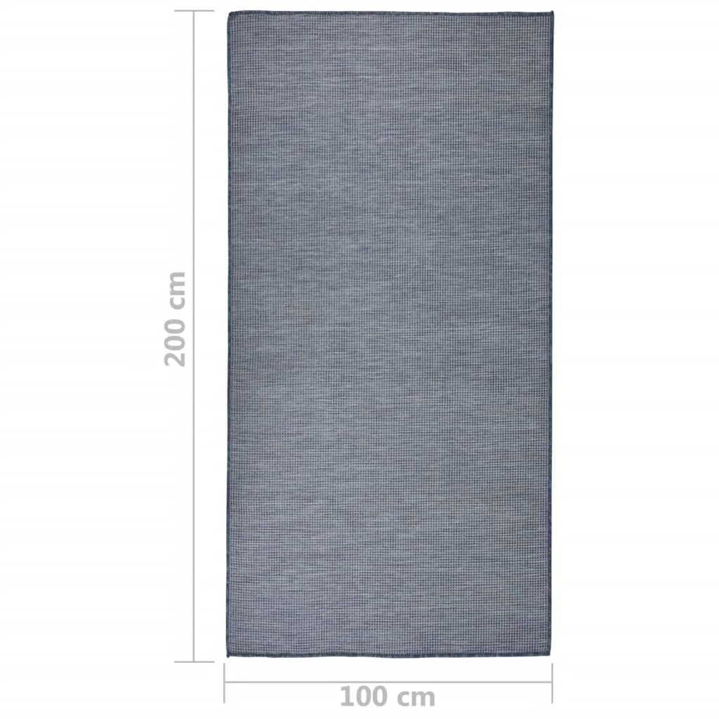 Outdoor Flatweave Rug 100x200 cm Blue