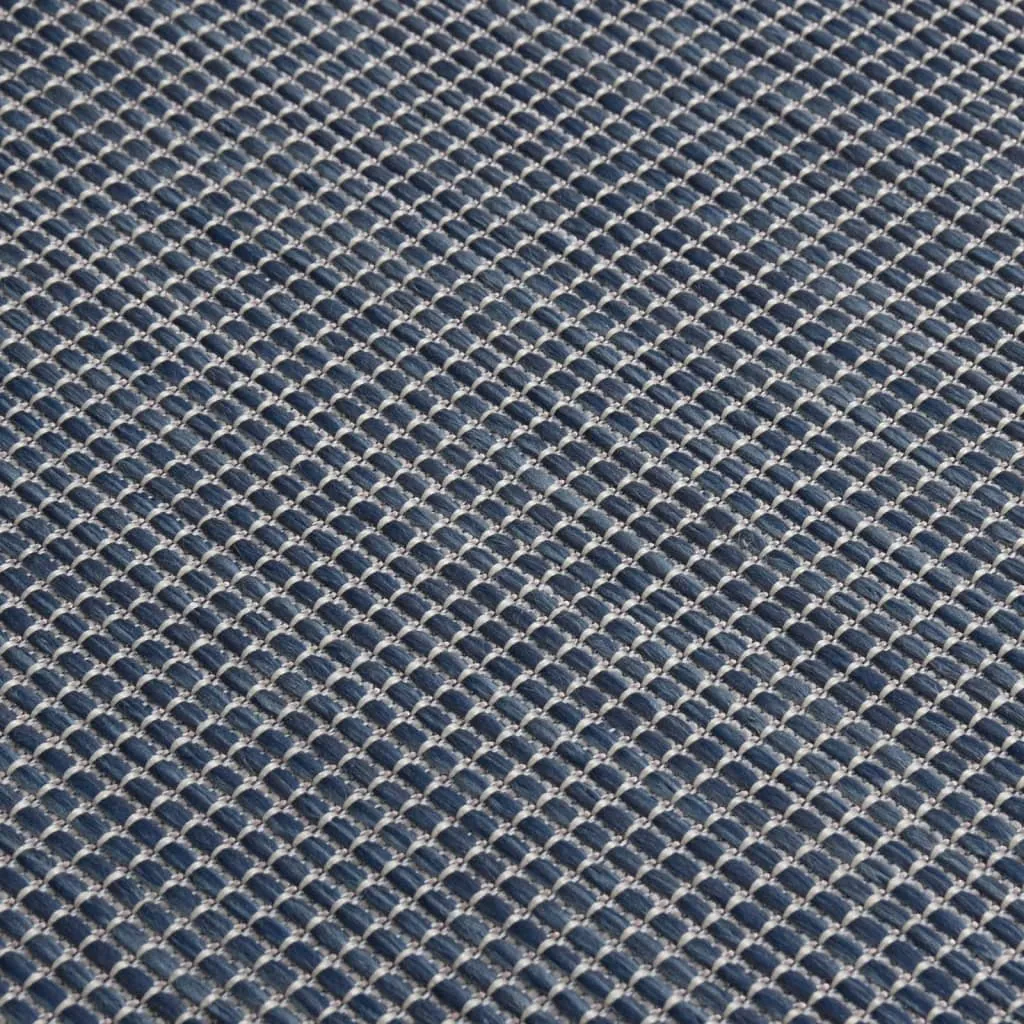 Outdoor Flatweave Rug 100x200 cm Blue