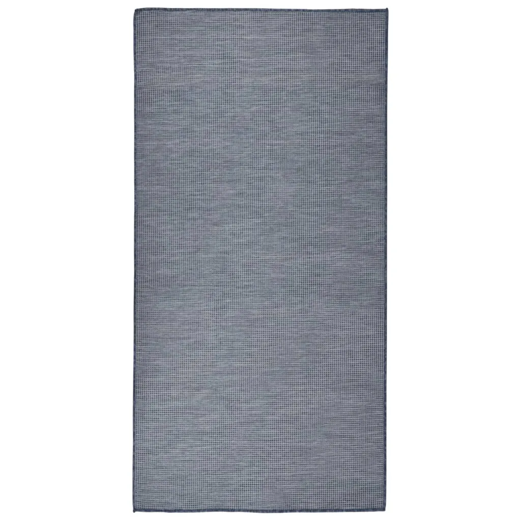Outdoor Flatweave Rug 100x200 cm Blue