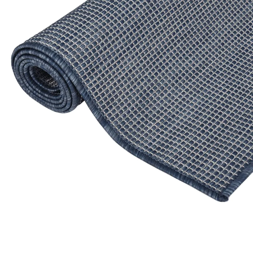 Outdoor Flatweave Rug 100x200 cm Blue