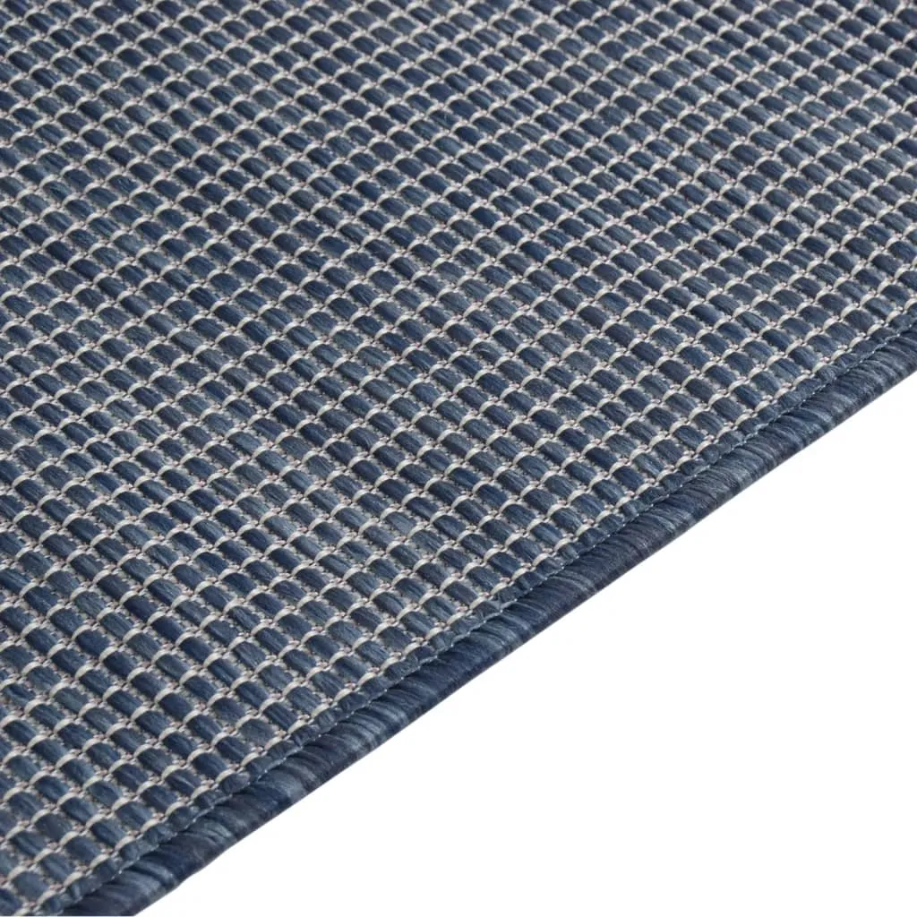 Outdoor Flatweave Rug 100x200 cm Blue