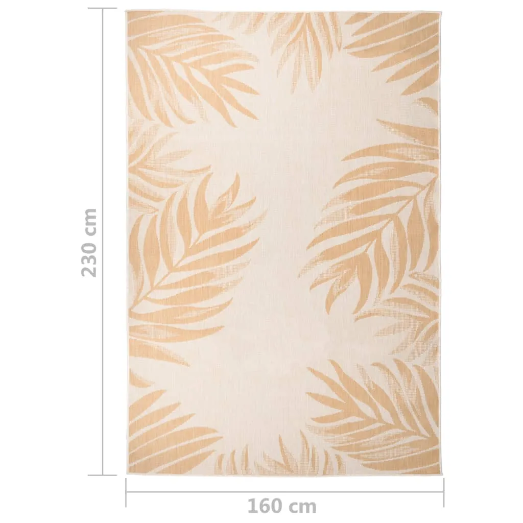Outdoor Flatweave Rug 160x230 cm Leaf Pattern