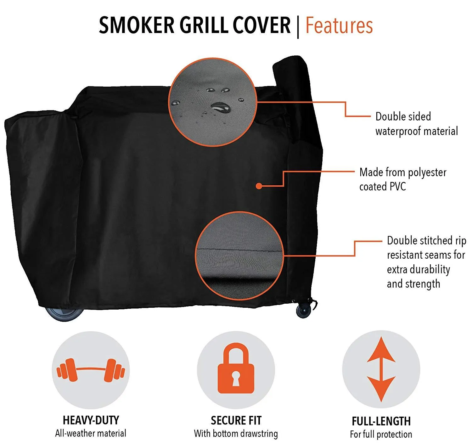 Pellet Grill/Smoker Covers - Full Length - Two Sizes