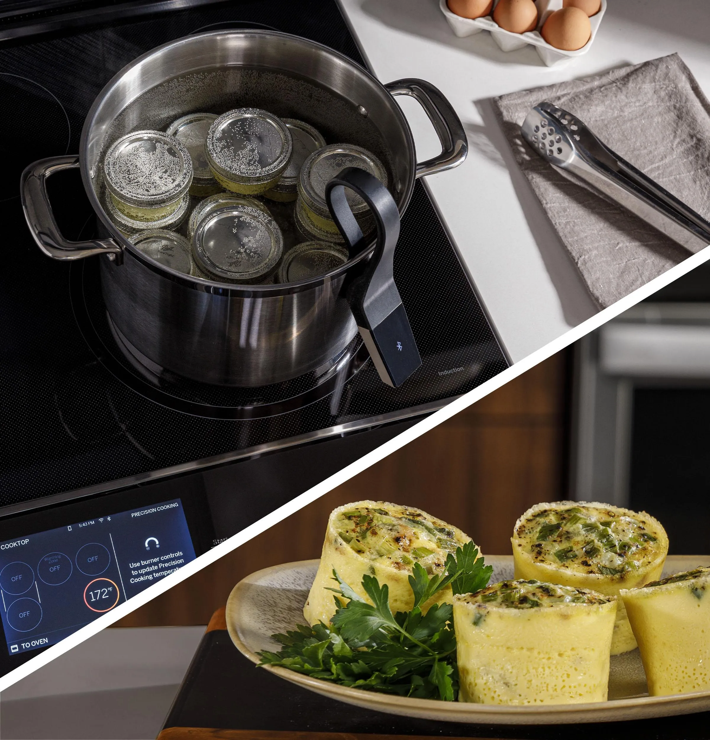 PHS93XYPFS GE Profile™ 30" Smart Slide-In Front-Control Induction Fingerprint Resistant Range with In Oven Camera