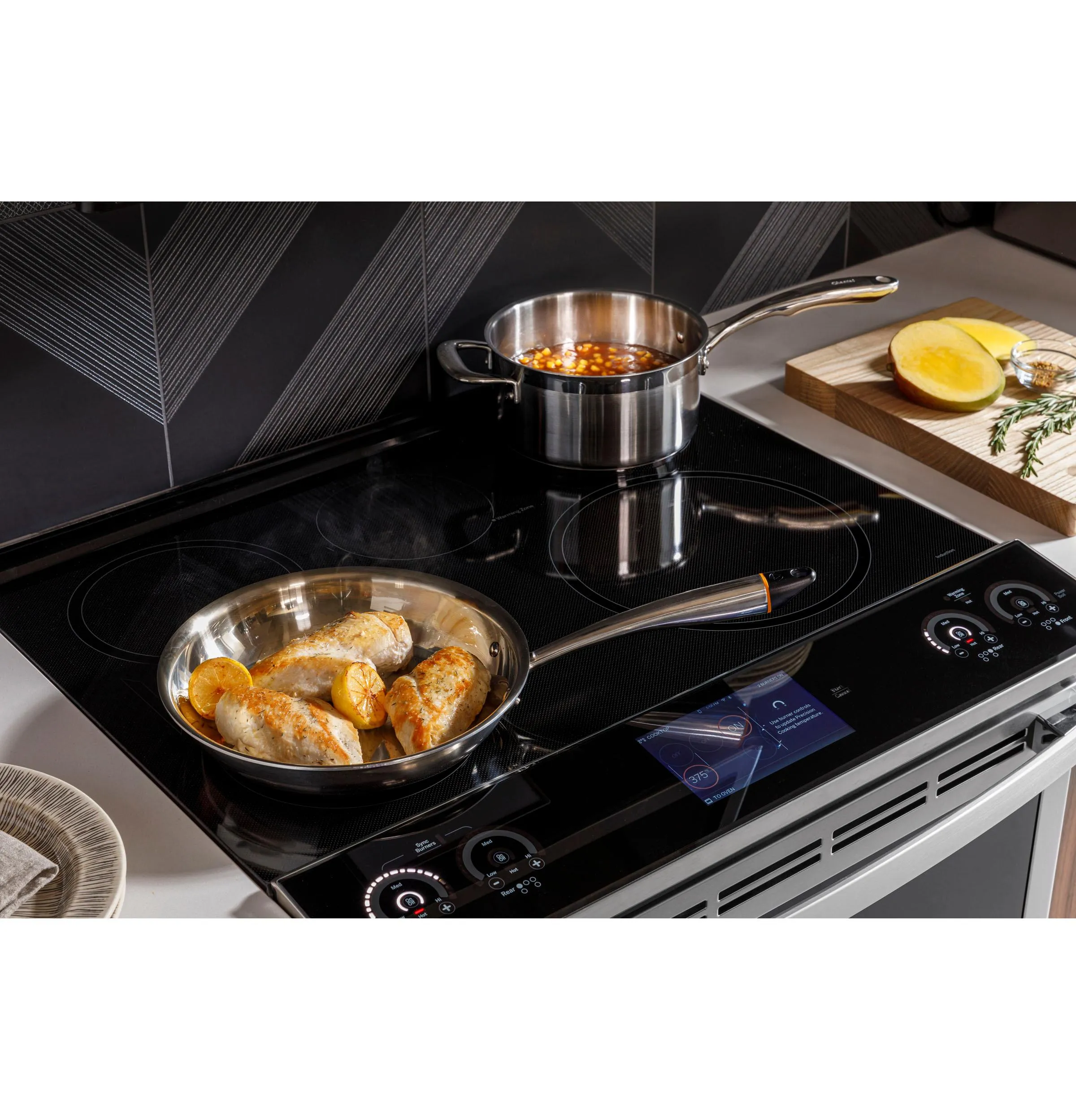 PHS93XYPFS GE Profile™ 30" Smart Slide-In Front-Control Induction Fingerprint Resistant Range with In Oven Camera
