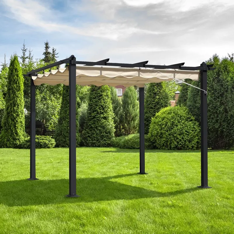 Premium Garden Gazebo 3x3m Aluminium by Croft with a Cream Canopy