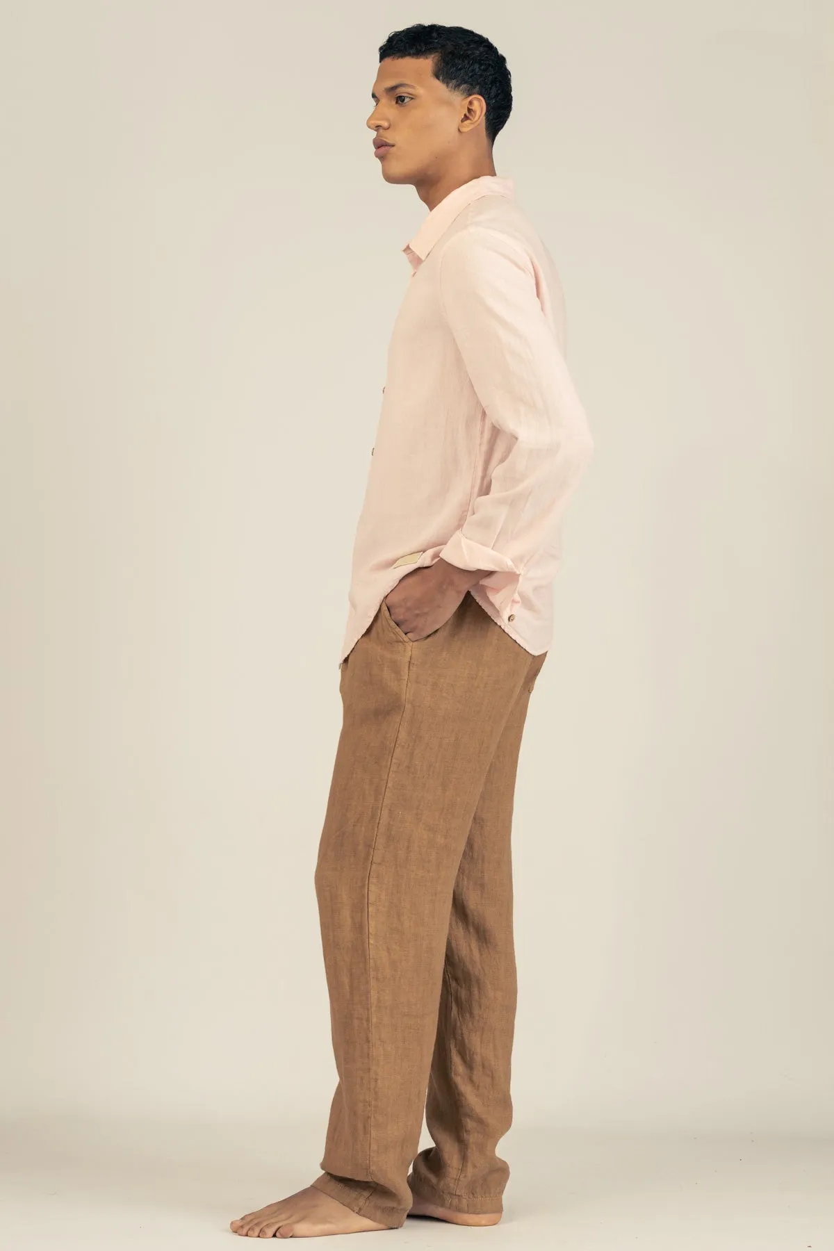 Premium Linen Pants in Tobacco