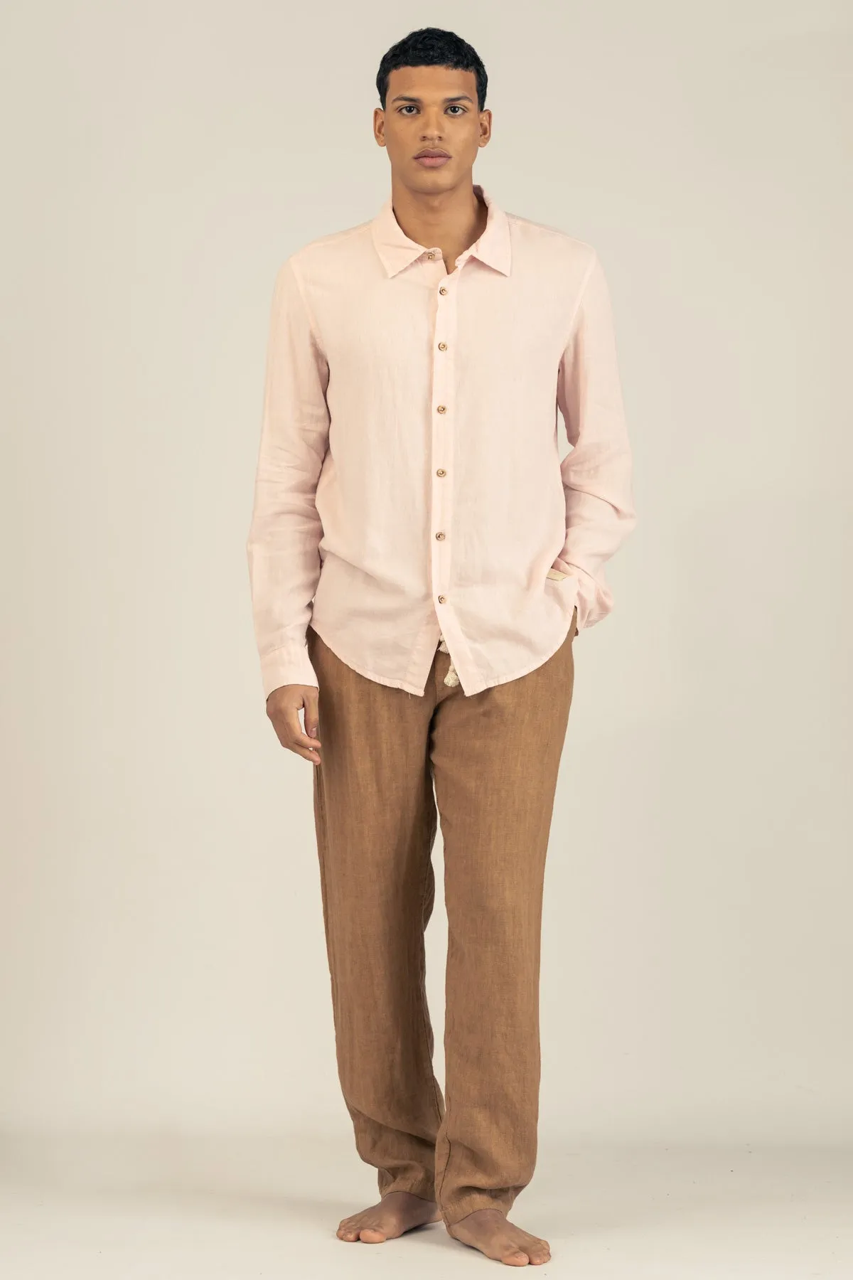 Premium Linen Pants in Tobacco