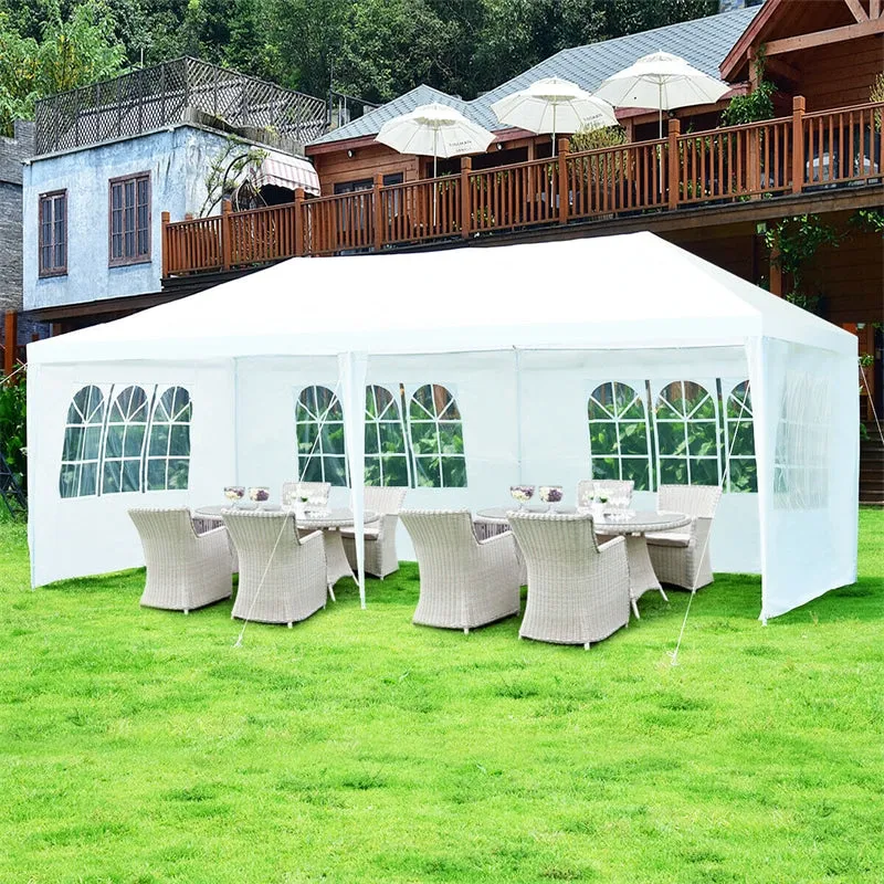 PulseMartix  10' x 20' Canopy Tent Heavy Duty Wedding Party Tent with 4 Sidewalls & Carry Bag, Portable Canopy Shelter Tent Pavilion Event Tent  for Outdoor Use