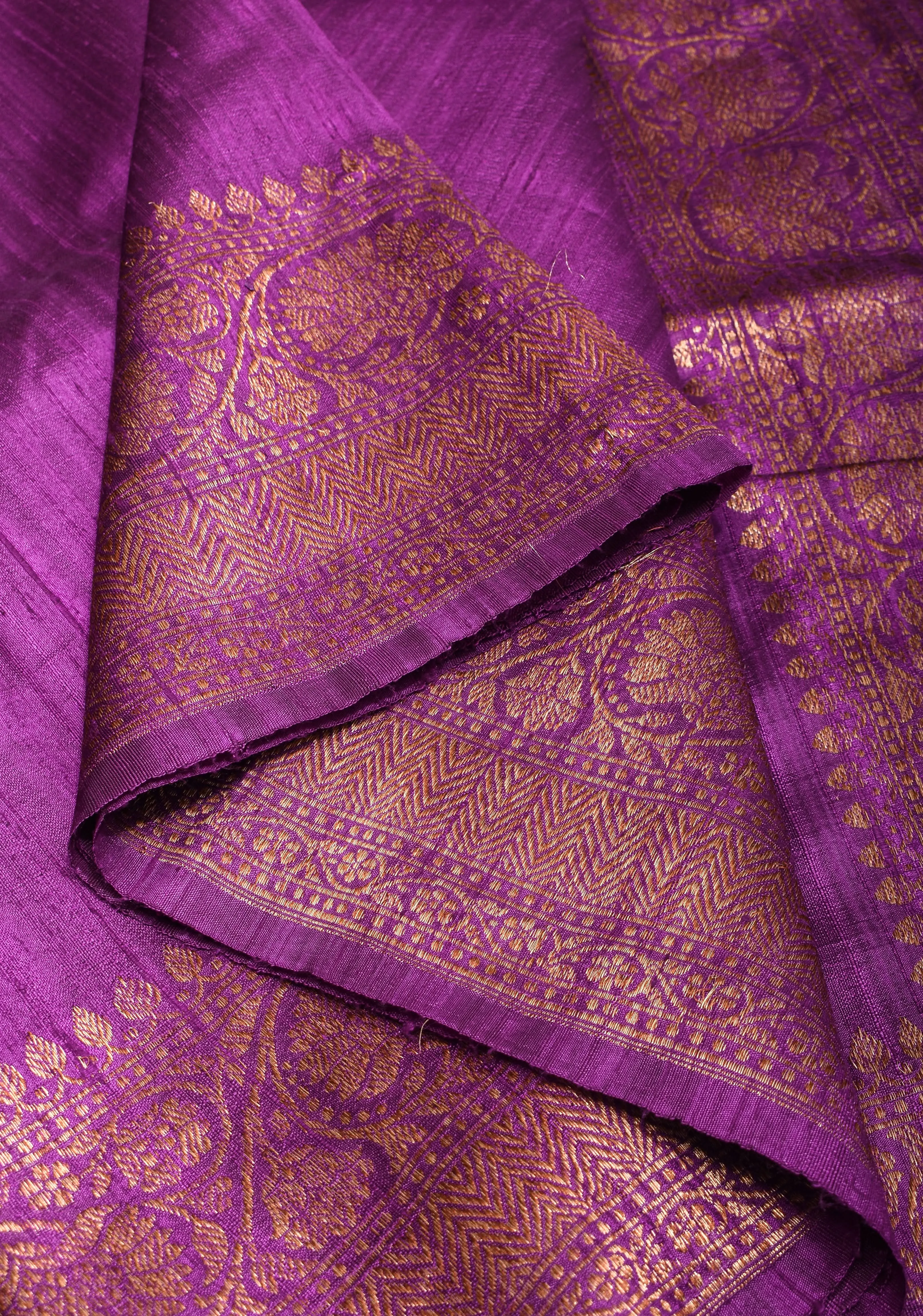 Pure raw Silk Banarasi Silk Saree with Antique Tone Zari motifs and contrasting Blouse piece  | SILK MARK CERTIFIED
