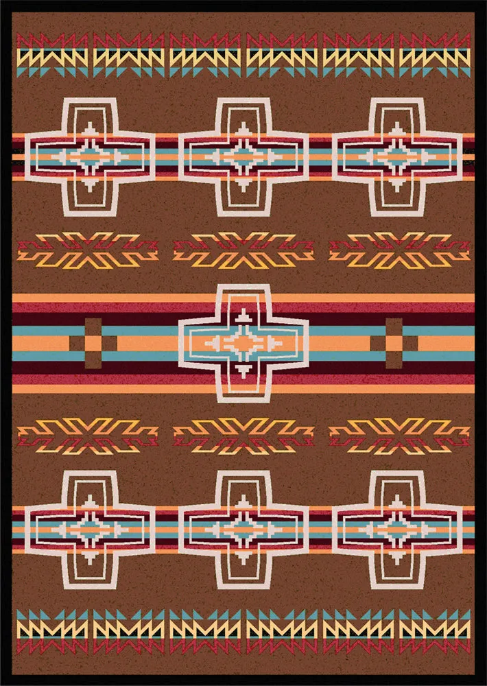 "Canyon Cross - Sunset" Western Area Rugs - Choose from 6 Sizes!