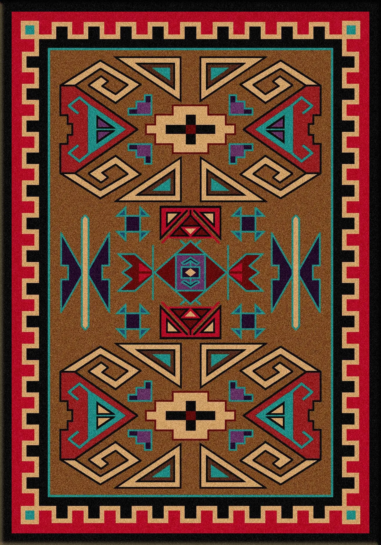 "Four Rams - Bright" Southwestern Area Rugs - Choose from 6 Sizes!