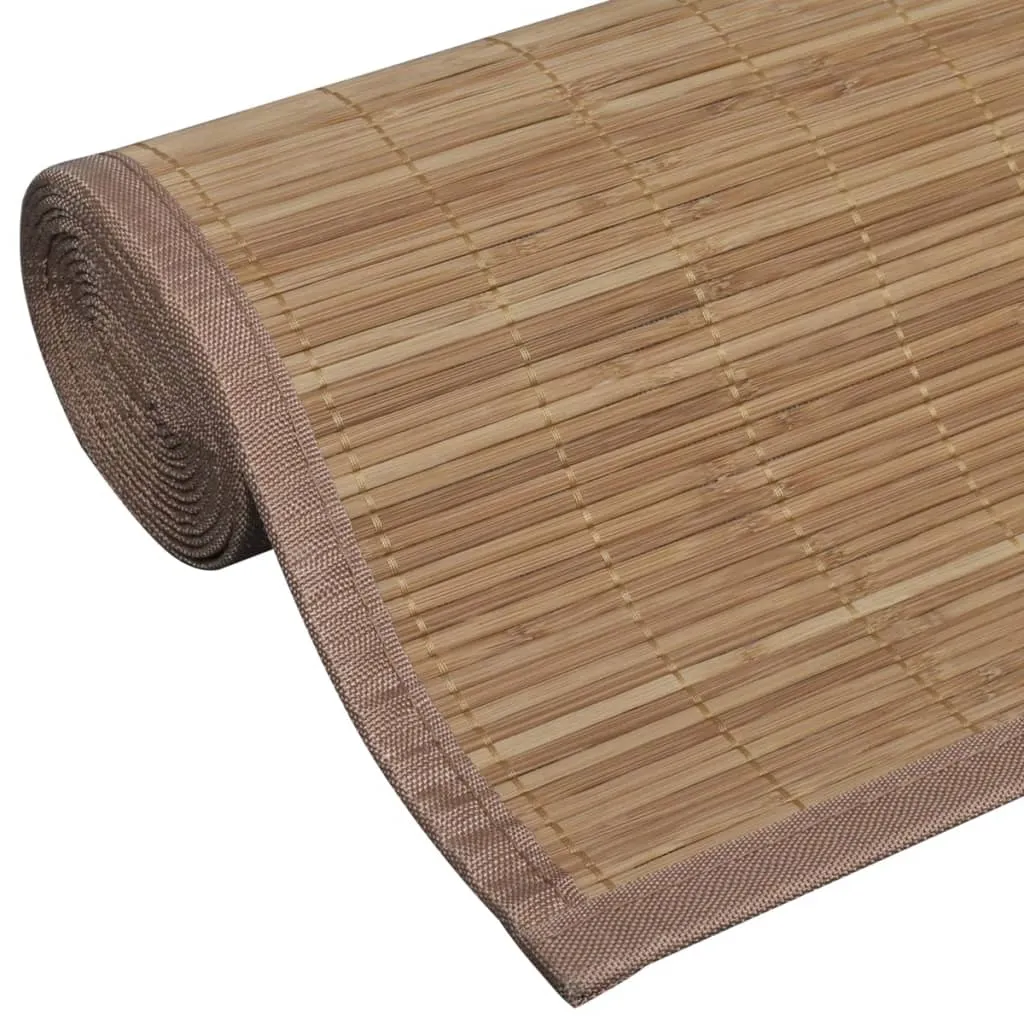 Rectangular Brown Bamboo Rug 150 x 200 cm