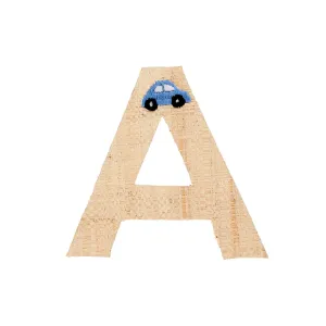 Rice DK Raffia Sticker Letter in Nature with Car Embroidery - A