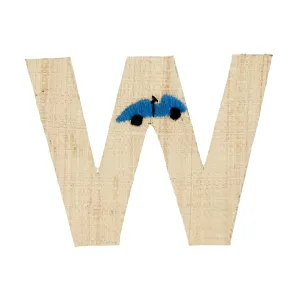 Rice DK Raffia Sticker Letter in Nature With Car Embroidery - W