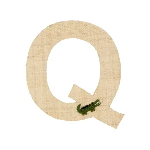 Rice DK Raffia Sticker Letter in Nature with Crocodile Embroidery - Q