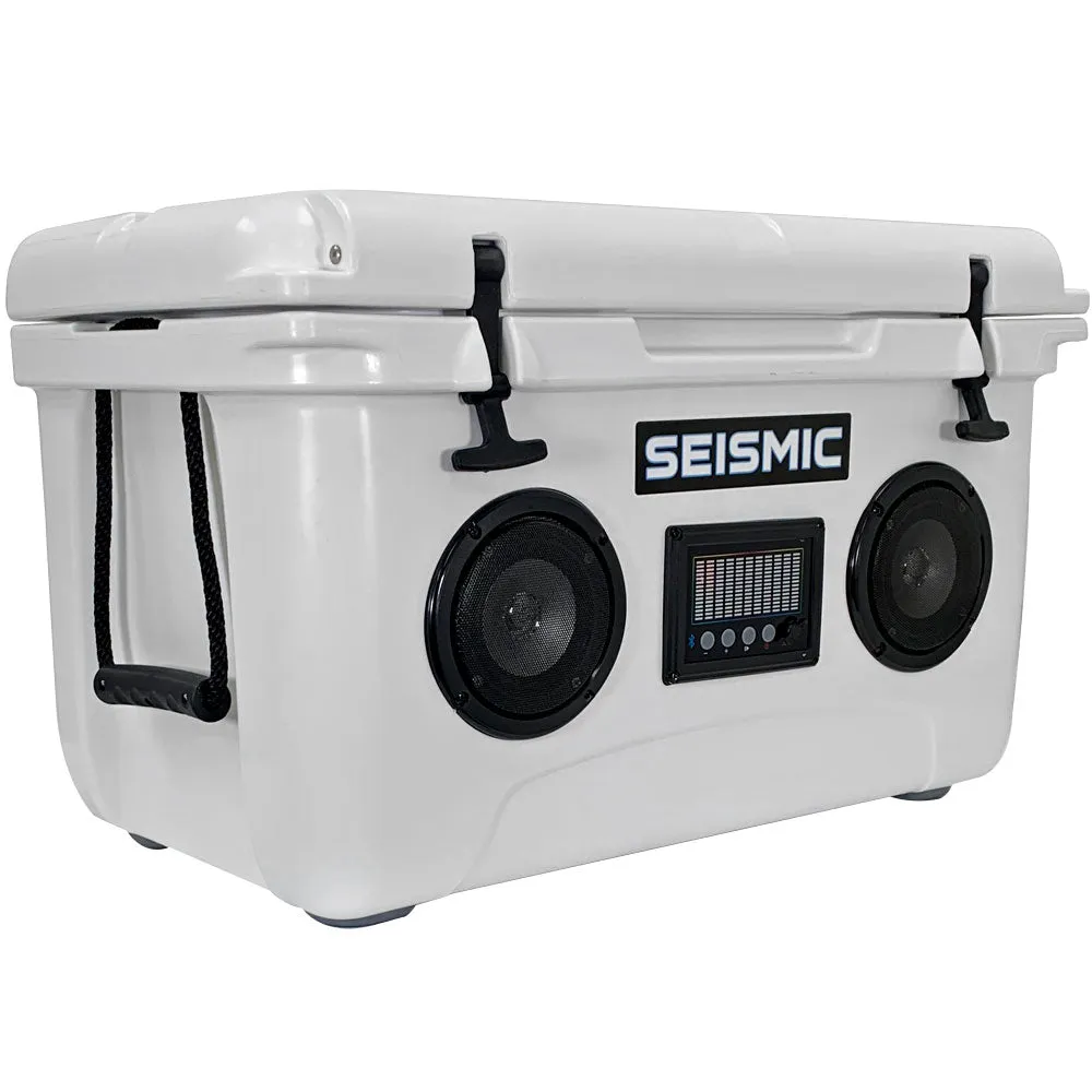 SC48WS-White - 48 Quart White Hard Cooler Box with Built-In Bluetooth Speakers