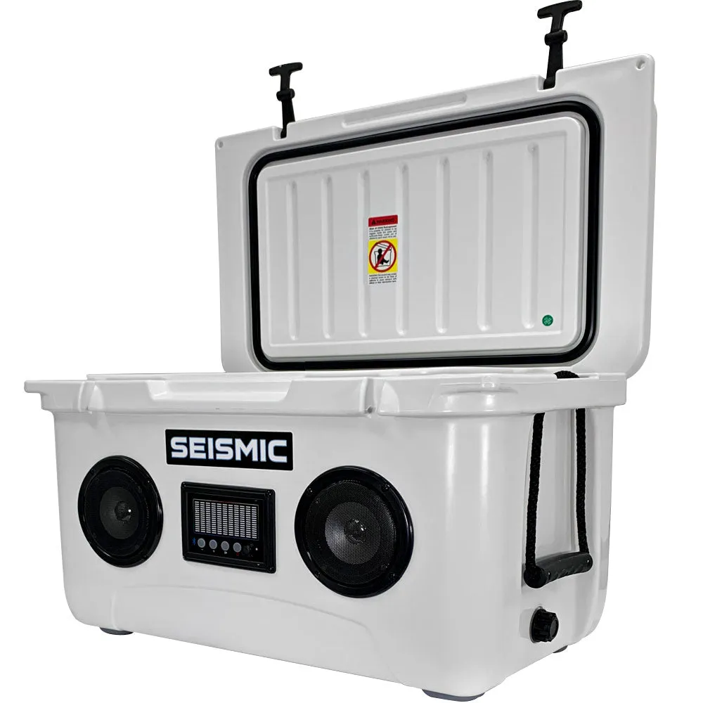 SC48WS-White - 48 Quart White Hard Cooler Box with Built-In Bluetooth Speakers