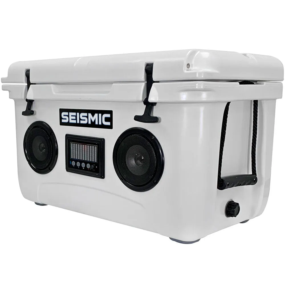 SC48WS-White - 48 Quart White Hard Cooler Box with Built-In Bluetooth Speakers